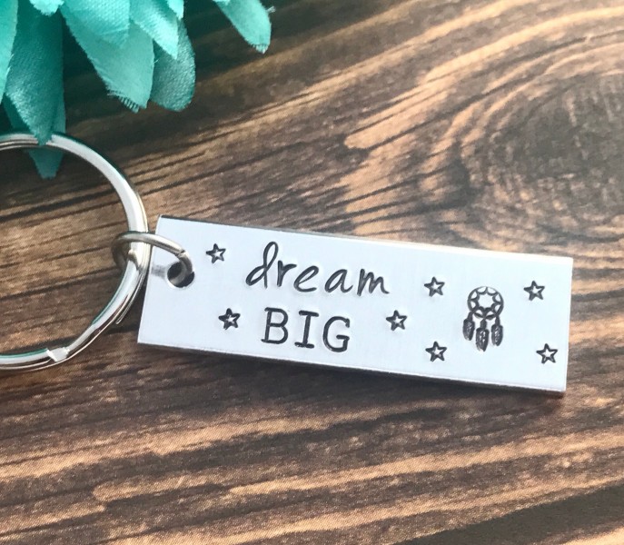 Key Chains Dream Big , Be Yourself - Keychain You Can Do It Inspirational Gift Birthday You- True Work Hard